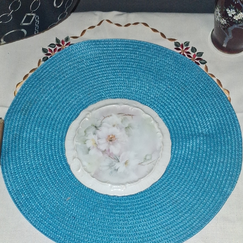 Elegant Blue Floral Dinner Plate